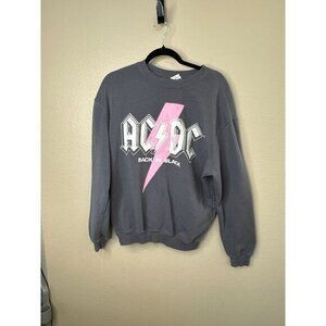 ACDC Womens Gray Sweatshirt Xsmall pullover round‎ neck long sleeve cotton